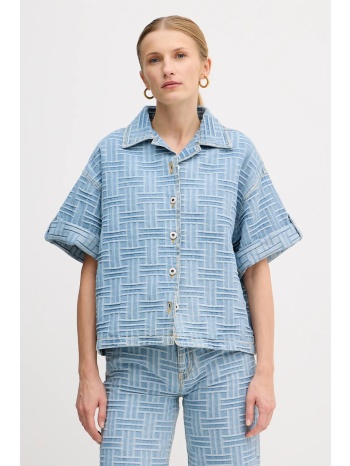 τζιν πουκάμισο kenzo χρώμα μπλε, ff52dc2496j4.db 100%