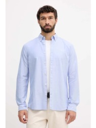 βαμβακερό πουκάμισο lindbergh ανδρικό, χρώμα: μπλε, 30.225020 100% βαμβάκι