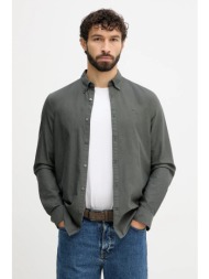 βαμβακερό πουκάμισο lindbergh ανδρικό, χρώμα: πράσινο, 30.225020 100% βαμβάκι