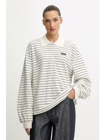 μακρυμάνικο rotate χρώμα μπεζ, 115641858 95% οργανικό