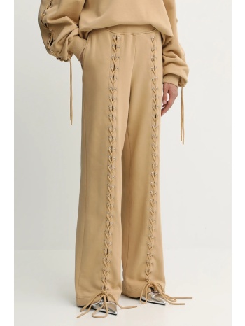 βαμβακερό παντελόνι rotate χρώμα μπεζ, 114389654 100%