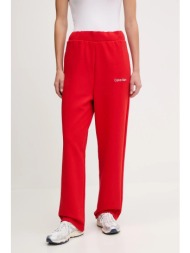 παντελόνι φόρμας calvin klein performance χρώμα: κόκκινο, lvgwf5p627 80% βαμβάκι, 20% πολυεστέρας
