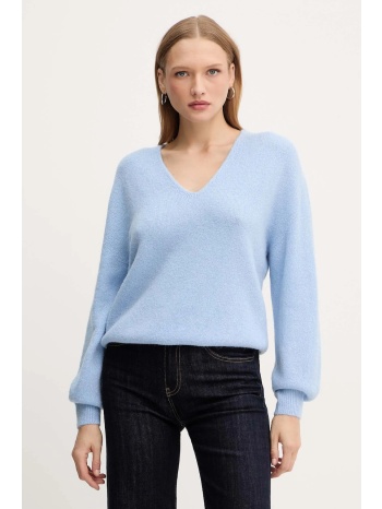 πουλόβερ με προσθήκη μαλλιού morgan χρώμα μπλε, mvali 39%