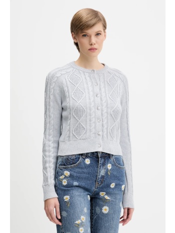 πλεκτή ζακέτα abercrombie & fitch χρώμα γκρι