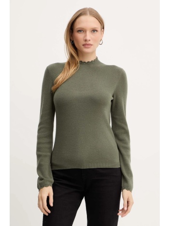πουλόβερ με προσθήκη μαλλιού morgan χρώμα πράσινο, mrock