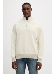 πουλόβερ boss orange χρώμα: μπεζ, 50548669 κολάρο: 63% μαλλί, 30% πολυαμίδιο, 4% μαλλί από γιακ, 3% 