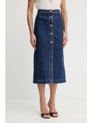 φούστα silvian heach sikim χρώμα: ναυτικό μπλε, gpa25402go 99% βαμβάκι, 1% ελαστάν