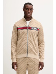 μπλούζα guess korbin χρώμα: μπεζ, z2bq06 k7122 57% πολυεστέρας, 43% βαμβάκι