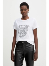 βαμβακερό μπλουζάκι guess χρώμα: άσπρο, w5bi32 k9rm1 100% βαμβάκι