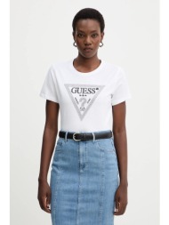 βαμβακερό μπλουζάκι guess χρώμα: άσπρο, w5bi18 i3z14 100% βαμβάκι