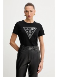 βαμβακερό μπλουζάκι guess χρώμα: μαύρο, w5bi18 i3z14 100% βαμβάκι