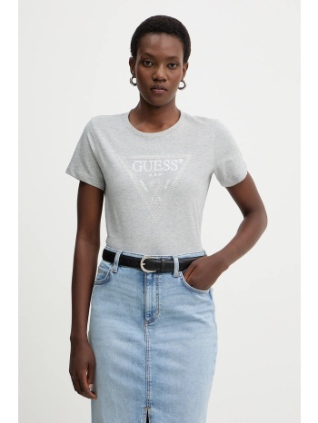 βαμβακερό μπλουζάκι guess χρώμα γκρι, w5bi18 i3z14 100%