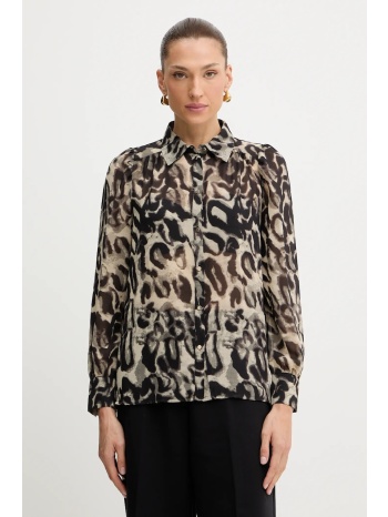 πουκάμισο morgan χρώμα μαύρο, chleo 100% πολυεστέρας