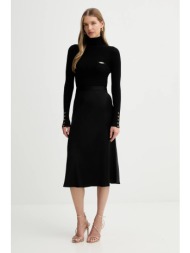 φόρεμα με προσθήκη μεταξιού elisabetta franchi χρώμα: μαύρο, am06b56e2 υλικό 1: 64% lyocell, 20% πολ