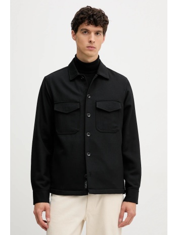 πουκάμισο με προσθήκη μαλλιού rag & bone χρώμα μαύρο