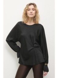 μπλουζάκι answear.lab χρώμα: μαύρο 100% βισκόζη