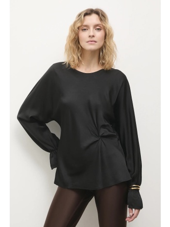 μπλουζάκι answear.lab χρώμα μαύρο 100% βισκόζη
