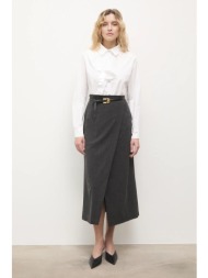 φούστα answear.lab χρώμα: γκρι 86% πολυεστέρας, 9% βισκόζη, 5% ελαστάν