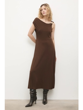 φόρεμα answear.lab χρώμα καφέ 95% πολυεστέρας, 5% ελαστάν