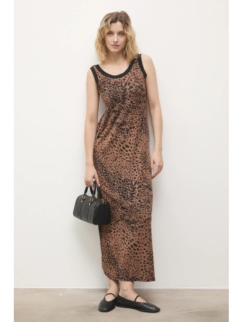 φόρεμα answear.lab χρώμα καφέ 55% βισκόζη, 41%