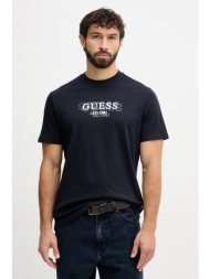 βαμβακερό μπλουζάκι guess ανδρικό, χρώμα: ναυτικό μπλε, m5bi05 i3z14 100% βαμβάκι