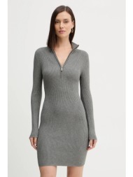 φόρεμα guess harley χρώμα: γκρι, w5bk45 z0572 50% βισκόζη, 28% πολυεστέρας, 22% πολυαμίδιο