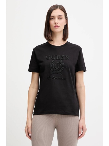 βαμβακερό μπλουζάκι guess mena χρώμα μαύρο, v5bi07 k8fq4