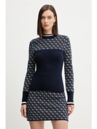 πουλόβερ με προσθήκη μαλλιού guess aubrey χρώμα: ναυτικό μπλε, w5br24 z3jd2 47% πολυεστέρας, 28% πολ