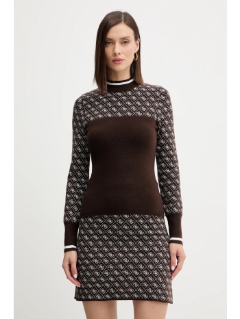 πουλόβερ με προσθήκη μαλλιού guess aubrey χρώμα καφέ