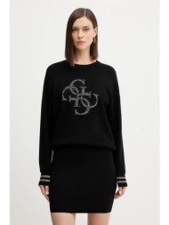 πουλόβερ guess sylvie χρώμα: μαύρο, w5br42 z26i2 77% βισκόζη, 20% πολυαμίδιο, 3% ελαστάν