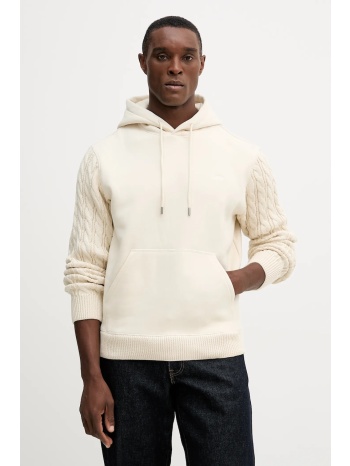 μπλούζα guess χρώμα μπεζ, με κουκούλα, m5bq15 k0981 υλικό