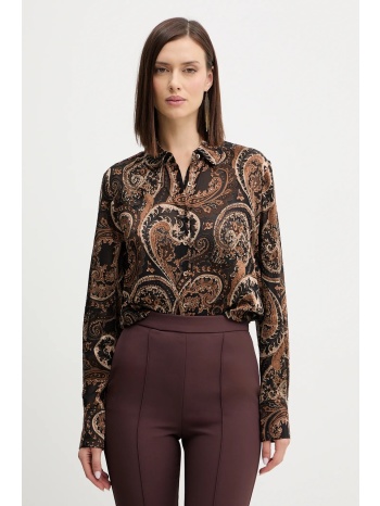 πουκάμισο guess clarisse χρώμα καφέ, w5bh78 w2770 61%