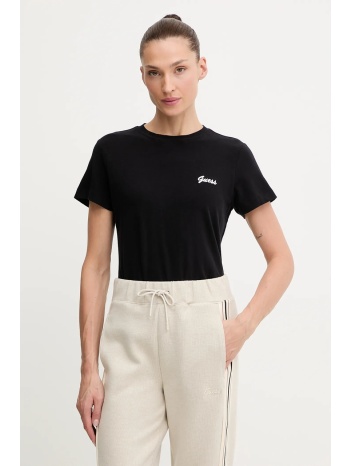 μπλουζάκι guess alba χρώμα μαύρο, v5bi17 kcbf1 95%