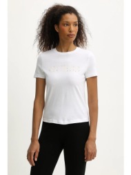 βαμβακερό μπλουζάκι guess clelia χρώμα: άσπρο, v5bi10 i3z14 100% βαμβάκι