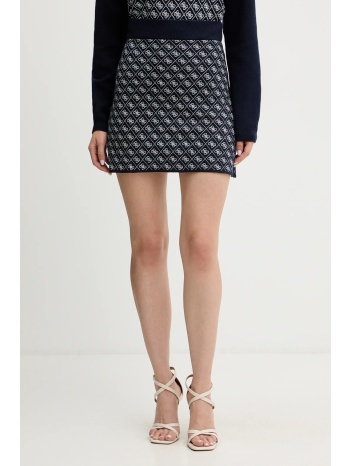 φούστα από μείγμα μαλλιού guess aubrey χρώμα ναυτικό μπλε