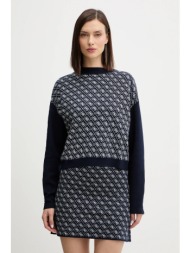 πουλόβερ με προσθήκη μαλλιού guess aubrey χρώμα: ναυτικό μπλε, w5br23 z3jd2 47% πολυεστέρας, 28% πολ