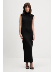 φόρεμα hugo χρώμα: μαύρο, 50550118 89% πολυεστέρας, 10% ελαστάν, 1% πολυαμίδιο