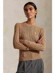 πουλόβερ από κασμίρ polo ralph lauren χρώμα: μπεζ, 211971795 80% μαλλί, 20% κασμίρι