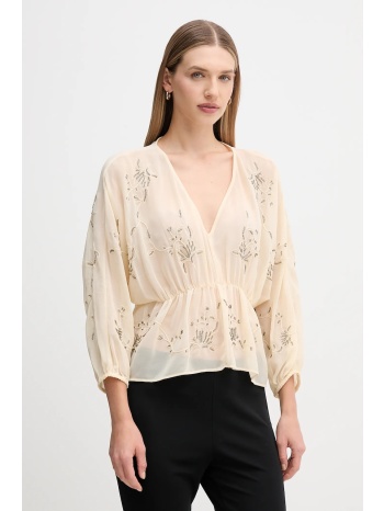 μπλουζάκι hoss intropia χρώμα μπεζ, 6282673 100%