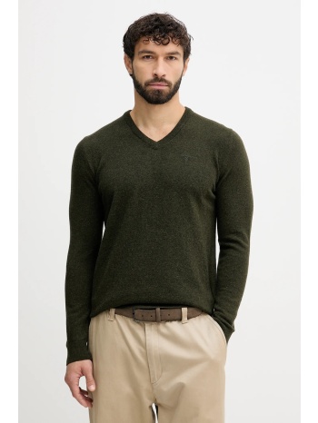 μάλλινο πουλόβερ barbour ανδρικό, χρώμα πράσινο, mkn0341