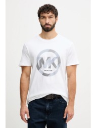 βαμβακερό μπλουζάκι michael kors ανδρικό, χρώμα: άσπρο, cf552twfv4 100% βαμβάκι