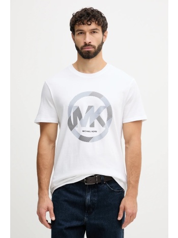 βαμβακερό μπλουζάκι michael kors ανδρικό, χρώμα άσπρο
