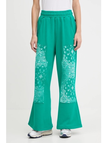 βαμβακερό παντελόνι puma χρώμα πράσινο, 632845 100% βαμβάκι