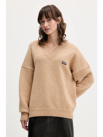 μάλλινο πουλόβερ rotate χρώμα μπεζ, 1147631753 85% μαλλί