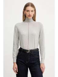 πουλόβερ με προσθήκη μαλλιού boss orange χρώμα: γκρι, 50551356 50% βαμβάκι, 50% παρθένο μαλλί