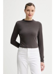 μακρυμάνικο guess elyana χρώμα: γκρι, w5bp28 kcsz2 64% modal, 36% πολυεστέρας