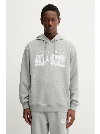 μπλούζα converse χρώμα γκρι, με κουκούλα, cvm5k160 υλικό