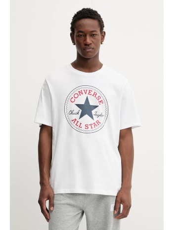 βαμβακερό μπλουζάκι converse ανδρικό, χρώμα άσπρο