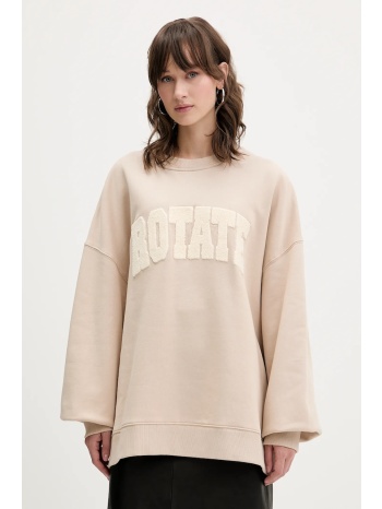 βαμβακερή μπλούζα rotate γυναικεία, χρώμα μπεζ, 115316532