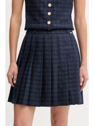 φούστα fracomina χρώμα: μπλε, fs25wg1001w56195 υλικό 1: 66% πολυεστέρας, 30% βισκόζη, 3% ελαστάν, 1%